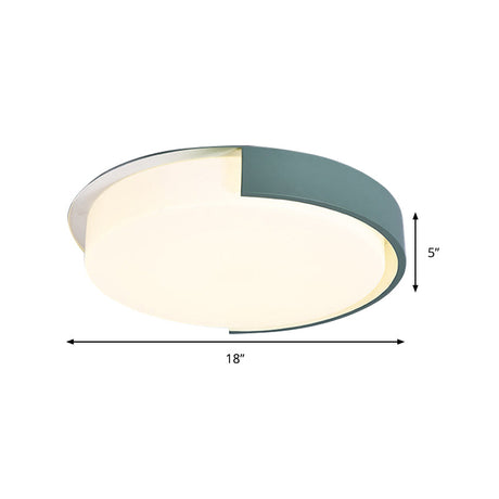 Nordic Round Flush Mount Acrylic Led Ceiling Lamp For Office Candy Colored