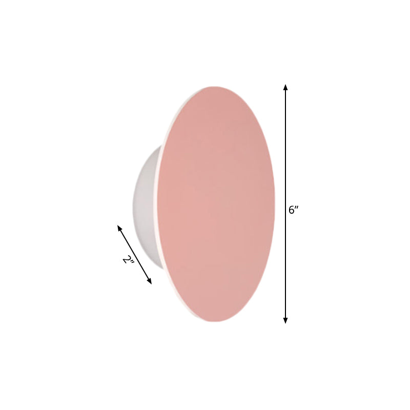 Nordic Macaron Colored Wall Sconce For Stair Foyer In Round Metal Design