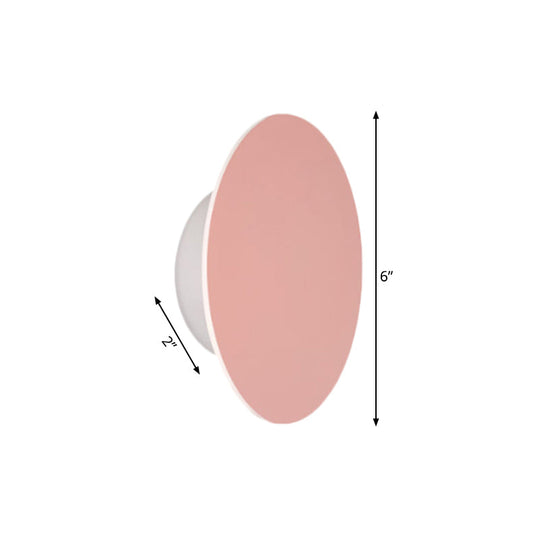 Nordic Macaron Colored Wall Sconce For Stair Foyer In Round Metal Design