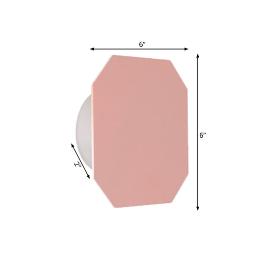 Nordic Macaron Colored Wall Sconce For Stair Foyer In Round Metal Design