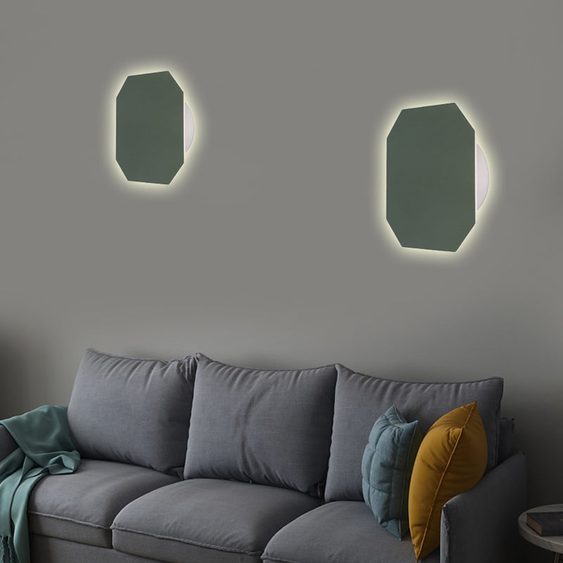 Nordic Macaron Colored Wall Sconce For Stair Foyer In Round Metal Design Green / B