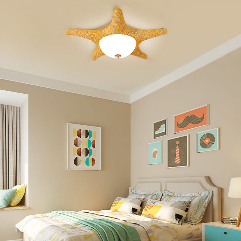 Nordic Stylish Starfish Kids Flush Mount Ceiling Light Fixture