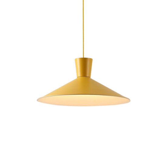 Nordic Style Iron Pendant Ceiling Light - Pink/Yellow/Blue Flared Design Perfect For Living Room