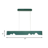 Modern Led Rectangular Linear Chandelier With Metal Hanging Ceiling Light (White/Black/Green) -