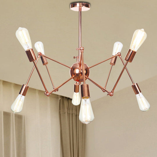 Rustic Copper Sputnik Pendant Chandelier - Indoor Light Fixture With 6/8/10 Lights 8 /