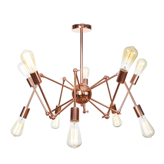 Rustic Copper Sputnik Pendant Chandelier - Indoor Light Fixture With 6/8/10 Lights