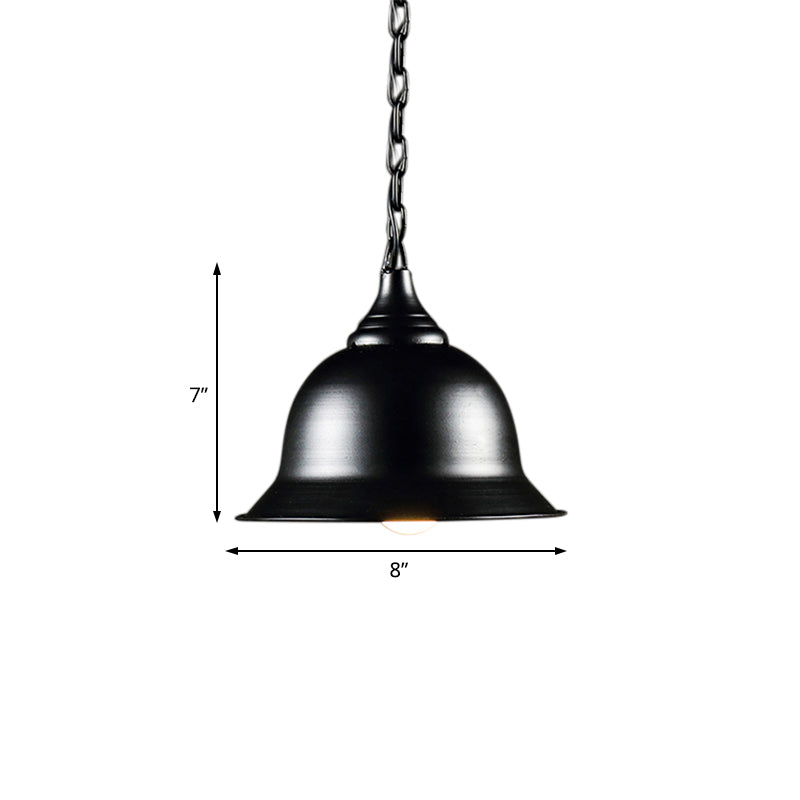 Industrial Black/Red/Yellow Dome Pendant Light Fixture - Hanging Ceiling For Living Room