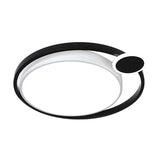 Nordic Metal Led Flush Mount Ceiling Lamp For Bedroom - 15/18/21.5 Black/White & Warm/White