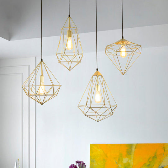 Antique Gemstone Iron Pendant Light – 1-Light Dining Room Hanging Fixture