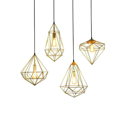 Antique Gemstone Iron Pendant Light – 1-Light Dining Room Hanging Fixture