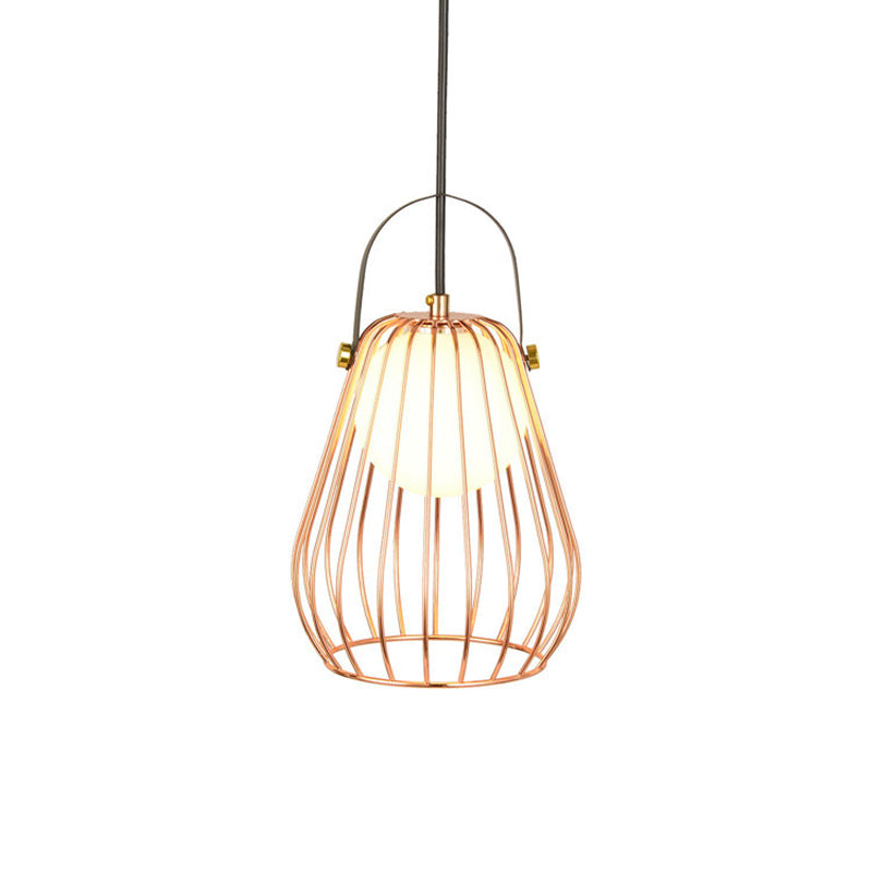 Iron Hanging Pendant Ceiling Light For Bedroom - Industrial Pear Shape