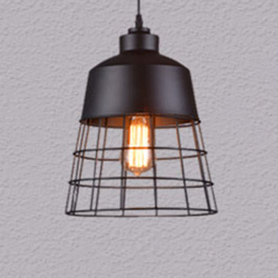 Nordic Style Geometric Metal Pendant Light For Restaurants Black / A