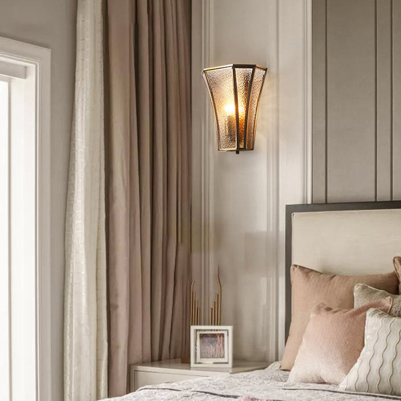 Minimalist Gold Trumpet Flared Wall Mount Glass Light - Single Corridor Lighting / A