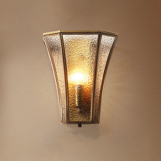 Minimalist Gold Trumpet Flared Wall Mount Glass Light - Single Corridor Lighting