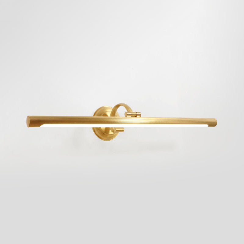 Gold Metal Led Vanity Sconce For Powder Room Wall Lighting With Stick Shape And Simplicity Design /