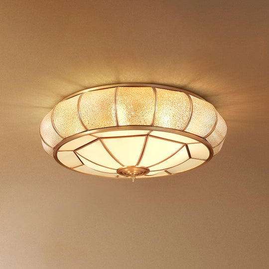 Gold Ripple Glass Flush Mount Lighting: Classic Donut - Shaped Fixture Ideal For Dining Rooms 6 /