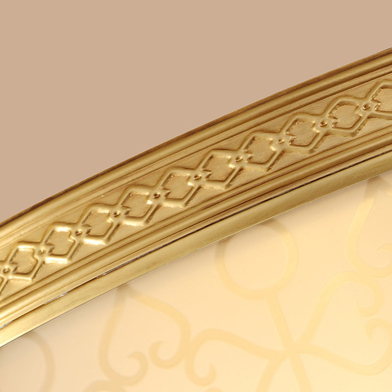 Vintage 2 Layer Frost Glass Flush Mount Ceiling Light In Gold - Living Room Décor