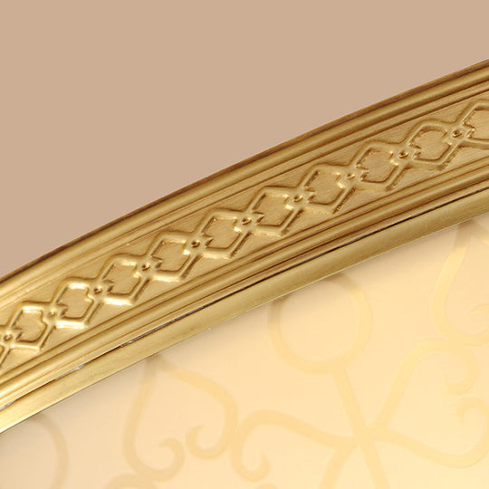 Vintage 2 Layer Frost Glass Flush Mount Ceiling Light In Gold - Living Room Décor