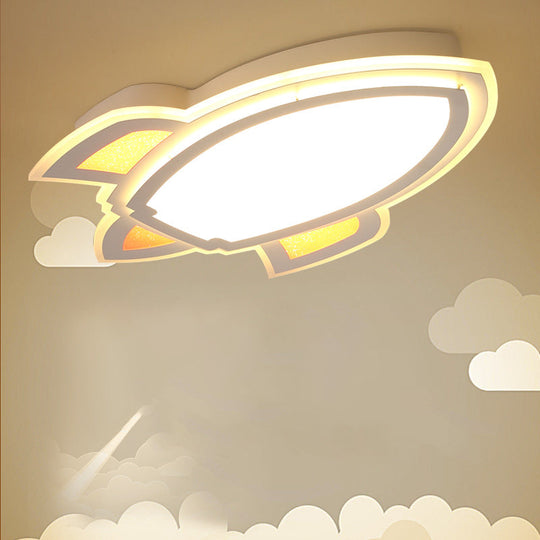 Rocket Led White Ceiling Light For Kids’ Room