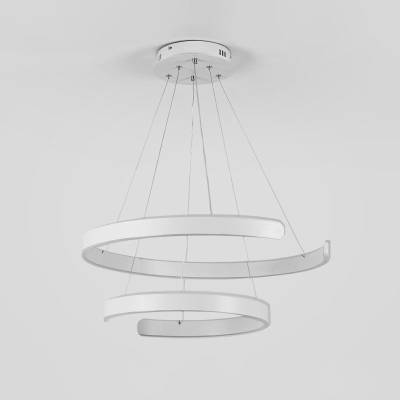 Contemporary Aluminum Led Pendant Light – Geometric Shaped Chandelier For Restaurants