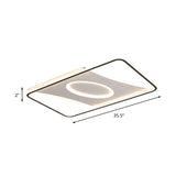 Modern Black And White Led Ceiling Light For Bedroom - Square/Rectangular Acrylic Flush Mount In