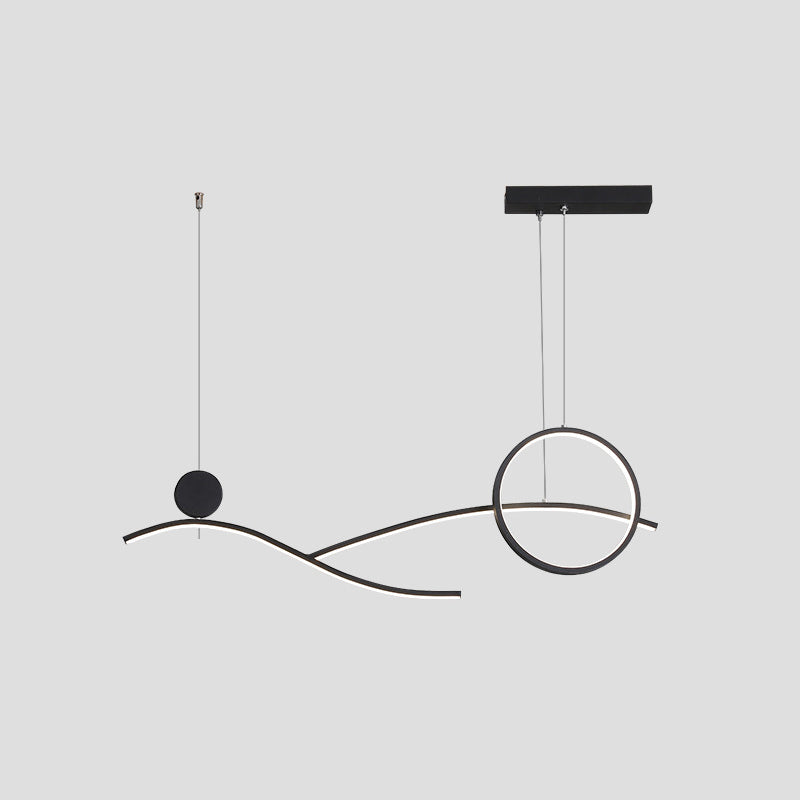 Minimalist Metal Led Hanging Light For Dining Room And Kitchen Island