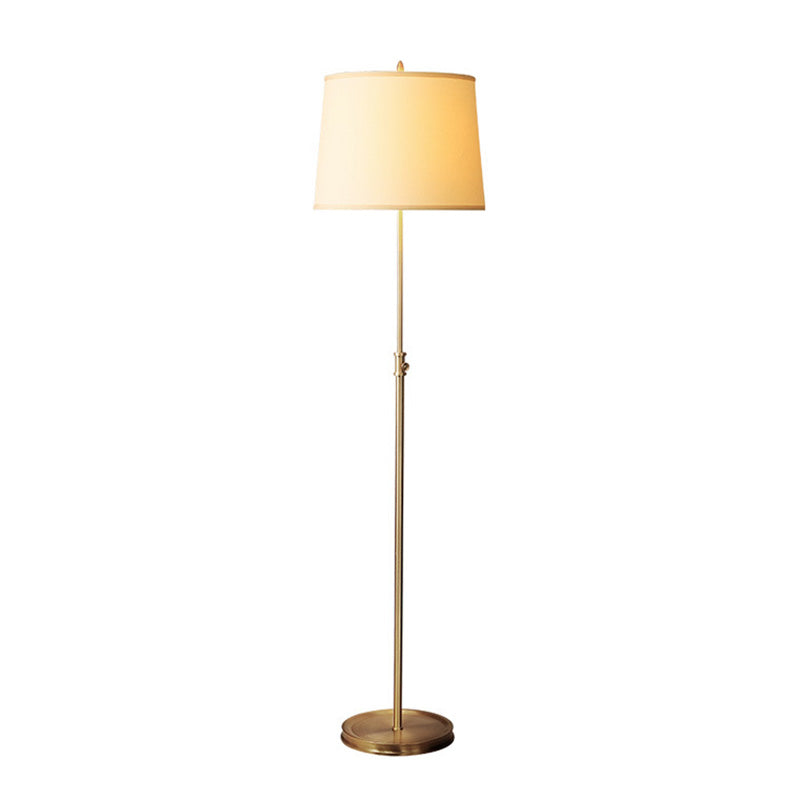Gold Tapered Fabric Stand Up Lamp Classic 1-Light Adjustable Floor Light For Living Room