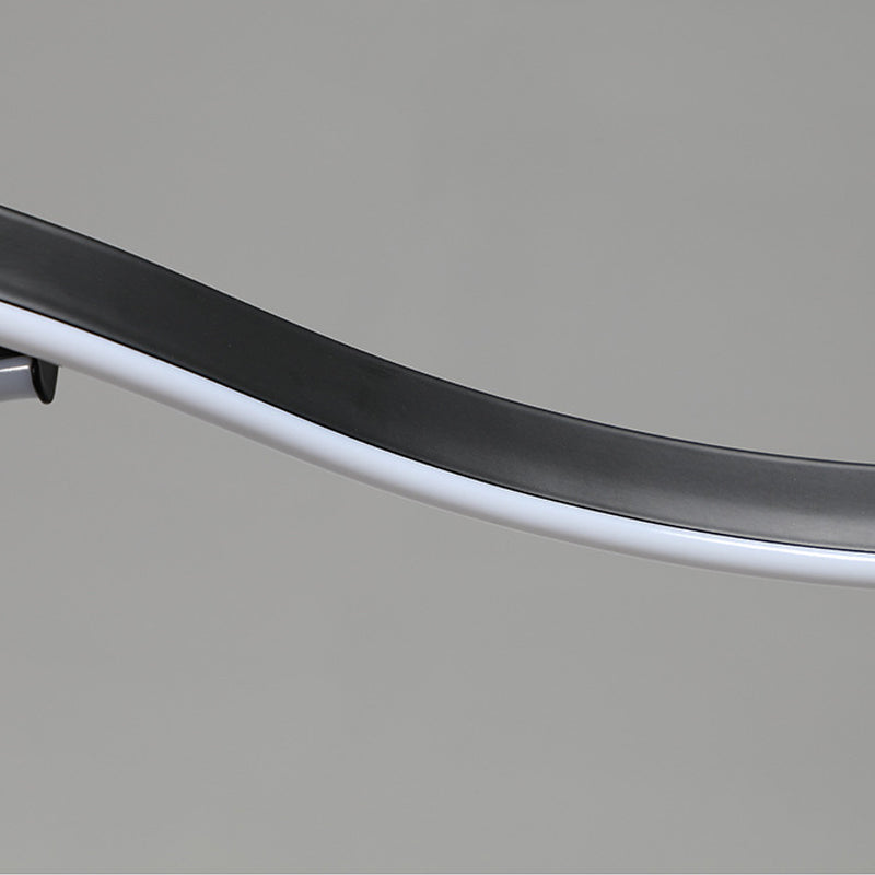 Wavy Acrylic Chandelier Light: Modern Black Led Ceiling Pendant Warm/White Light 39’/41’ W