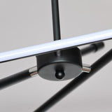 Modern Linear Tube Led Chandelier - Sleek Metal Black Ideal For Living Room Lighting