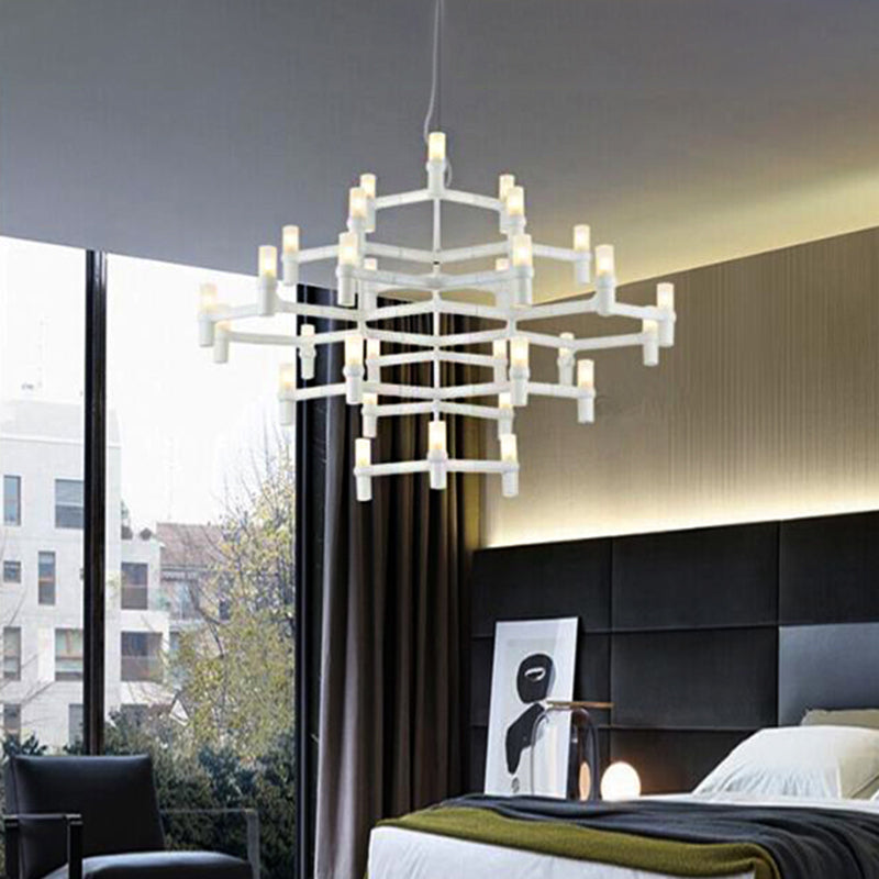 Nordic Metal Multi-Layer Chandelier Lamp - Elegant Led Hanging Light For Living Room