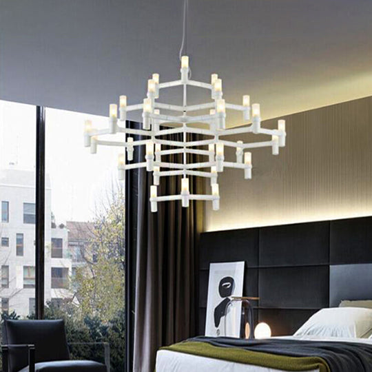 Nordic Metal Multi-Layer Chandelier Lamp - Elegant Led Hanging Light For Living Room