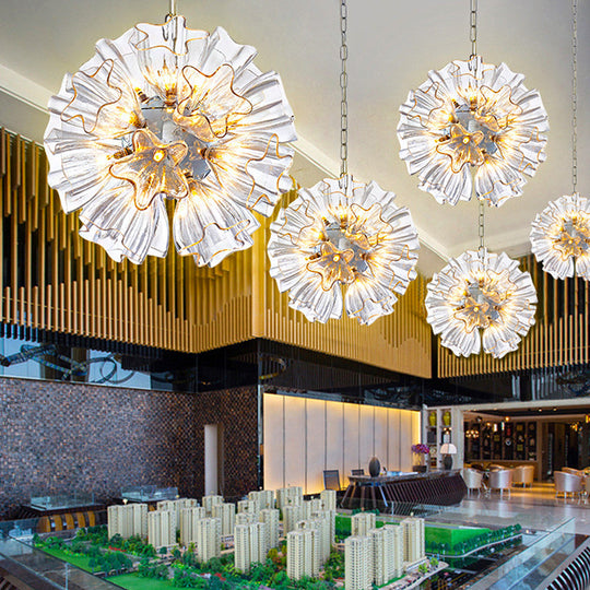 Sputnik Modern Led Glass Chandelier - Silver 16’’/23.5’’ Wide