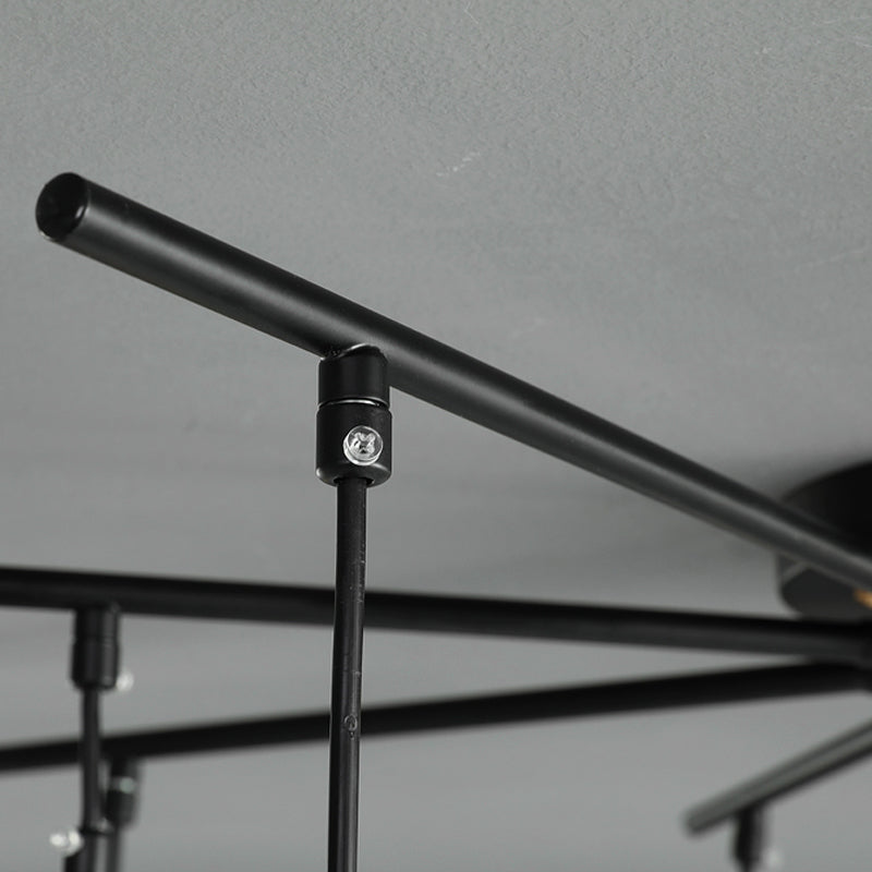 Modern Black Starburst Chandelier With Opal Glass - Elegant Hanging Lamp For Bedroom 4/7/9 Lights