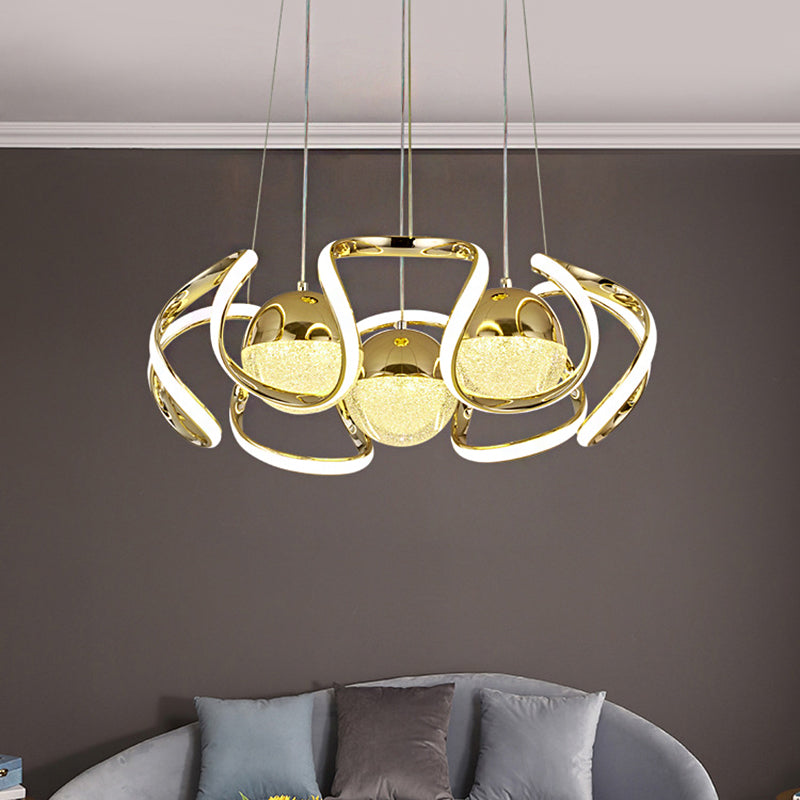 Modern Gold Acrylic Led Chandelier Light For Dining Room Ceiling