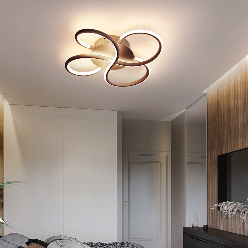 Modern Led Flower-Shaped Acrylic Flush Mount In White/Warm Light - 3 Sizes Available Coffee / 16.5