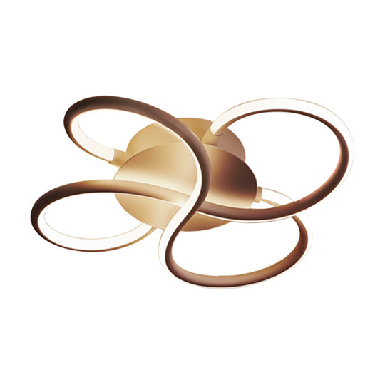 Modern Led Flower-Shaped Acrylic Flush Mount In White/Warm Light - 3 Sizes Available