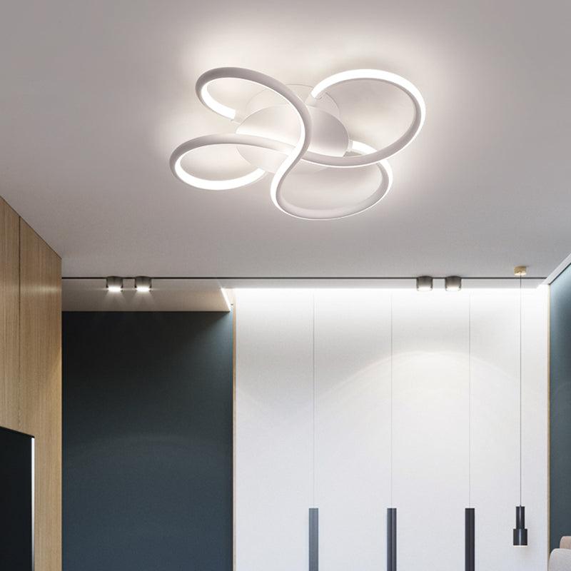 Modern Led Flower-Shaped Acrylic Flush Mount In White/Warm Light - 3 Sizes Available