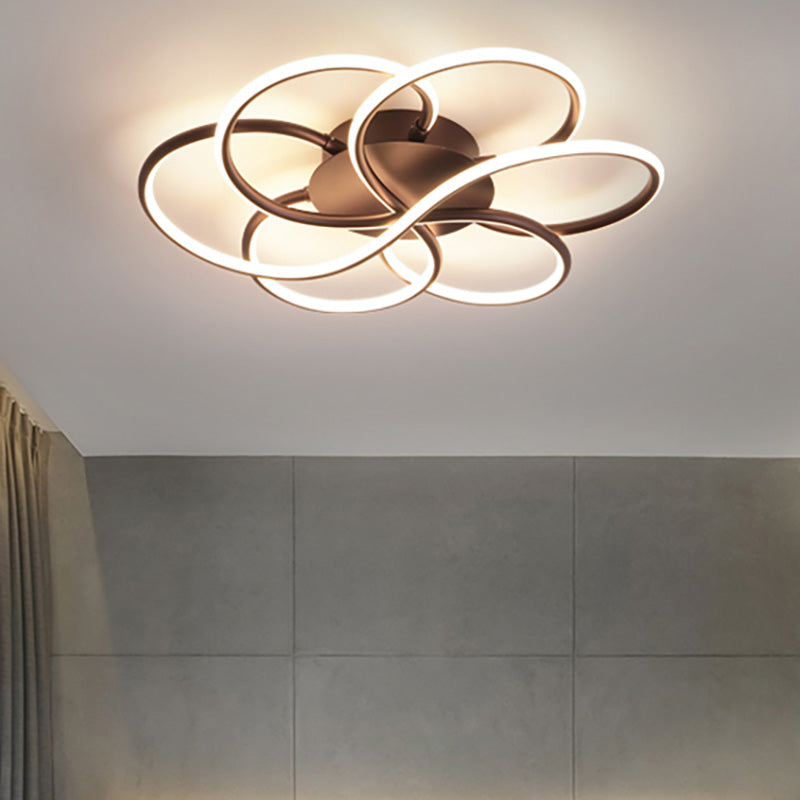 Modern Led Flower-Shaped Acrylic Flush Mount In White/Warm Light - 3 Sizes Available