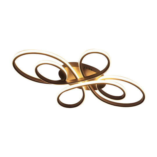 Modernist Acrylic Flower Flush Mount Ceiling Light Fixture - White/Coffee Led 23.5’/31.5’/39