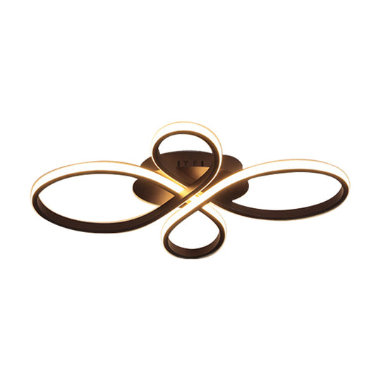 Modernist Acrylic Flower Flush Mount Ceiling Light Fixture - White/Coffee Led 23.5’/31.5’/39