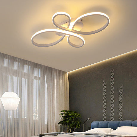 Modernist Acrylic Flower Flush Mount Ceiling Light Fixture - White/Coffee Led 23.5’/31.5’/39