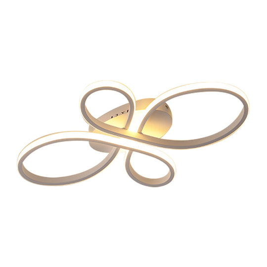 Modernist Acrylic Flower Flush Mount Ceiling Light Fixture - White/Coffee Led 23.5/31.5/39