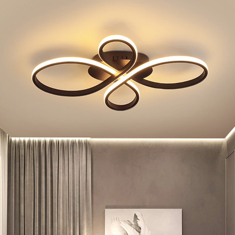 Modernist Acrylic Flower Flush Mount Ceiling Light Fixture - White/Coffee Led 23.5’/31.5’/39