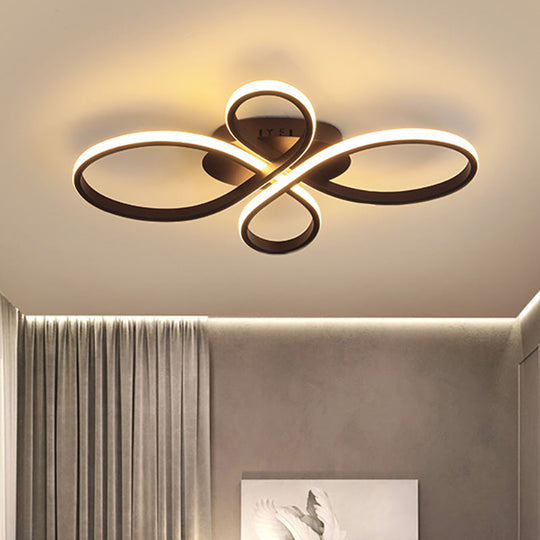 Modernist Acrylic Flower Flush Mount Ceiling Light Fixture - White/Coffee Led 23.5’/31.5’/39