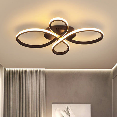 Modernist Acrylic Flower Flush Mount Ceiling Light Fixture - White/Coffee Led 23.5/31.5/39