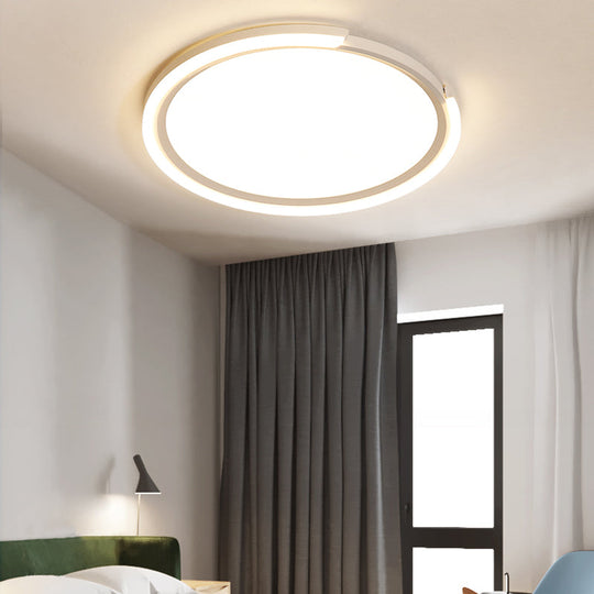 Modern Led Round Acrylic Flush Mount Lighting - 15’/18’/23’ Wide White/Black/Gold Warm Light