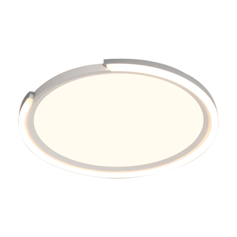 Modern Led Round Acrylic Flush Mount Lighting - 15’/18’/23’ Wide White/Black/Gold Warm Light