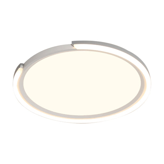 Modern Led Round Acrylic Flush Mount Lighting - 15/18/23 Wide White/Black/Gold Warm Light