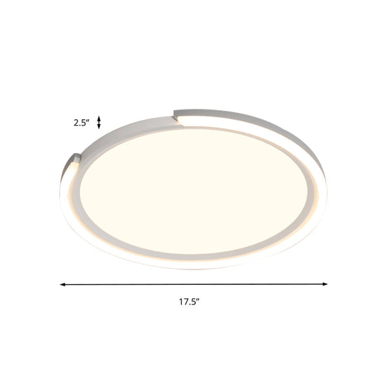 Modern Led Round Acrylic Flush Mount Lighting - 15’/18’/23’ Wide White/Black/Gold Warm Light