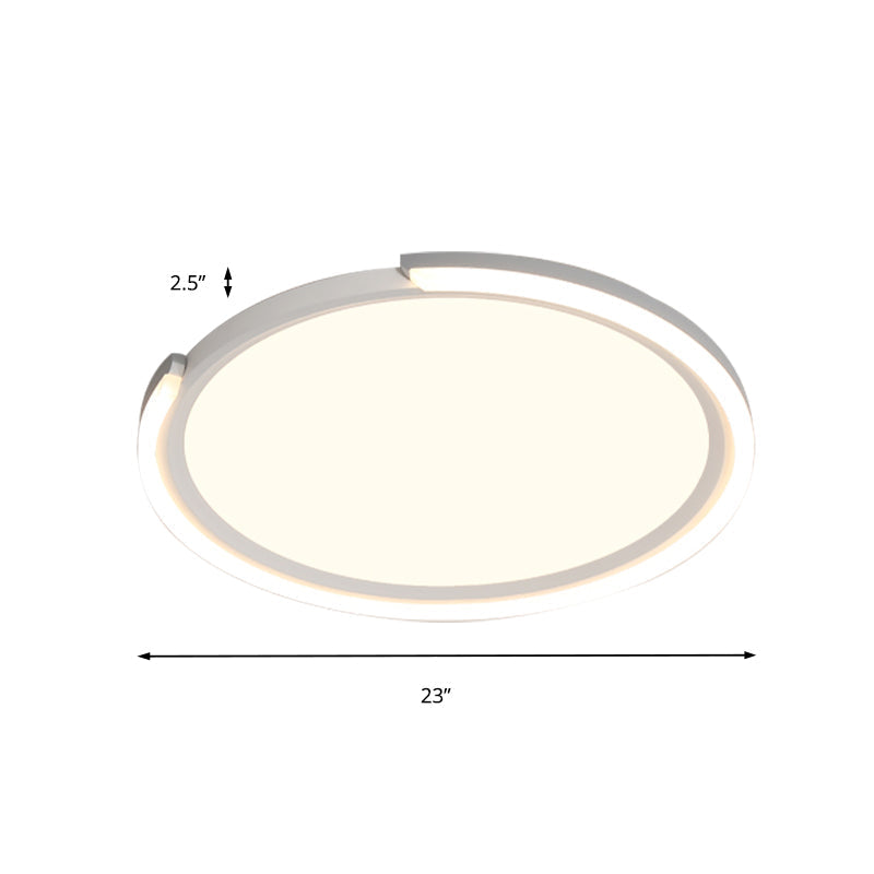 Modern Led Round Acrylic Flush Mount Lighting - 15/18/23 Wide White/Black/Gold Warm Light